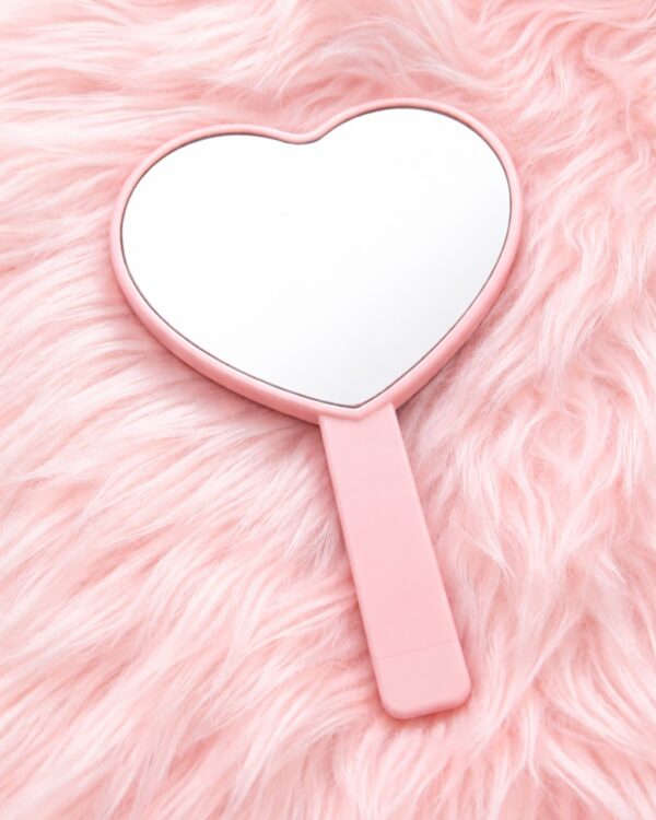 Espejo Decorativo Corazón · Rosa