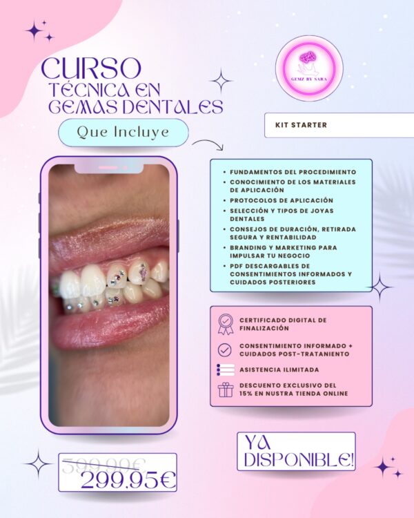 Curso de Gemas Dentales + Kit Profesional Starter | Formación Online con Material Incluido y Certificado
