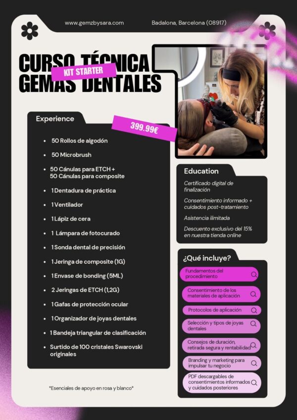 Curso de Gemas Dentales + Kit Profesional Starter | Formación Online con Material Incluido y Certificado
