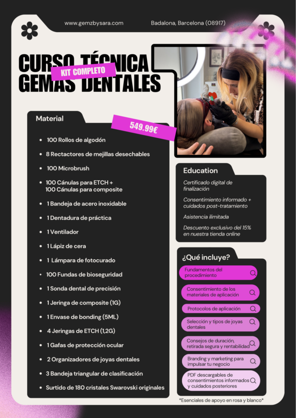 Curso de Gemas Dentales + Kit Completo Profesional | Formación Online + Material Avanzado + Certificado