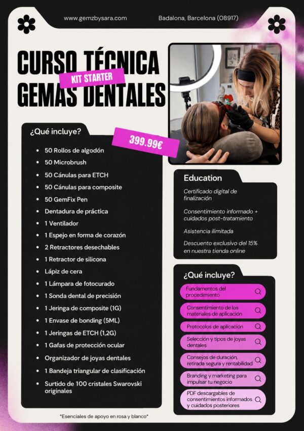 Curso de Gemas Dentales + Kit Profesional Starter | Formación Online con Material Incluido y Certificado