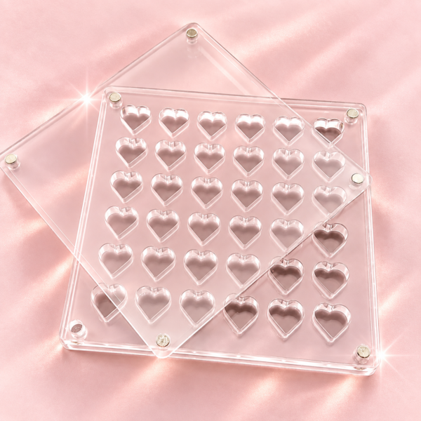 Heart Sparkle Station – Organizador y Expositor de Gemas Dentales Profesional